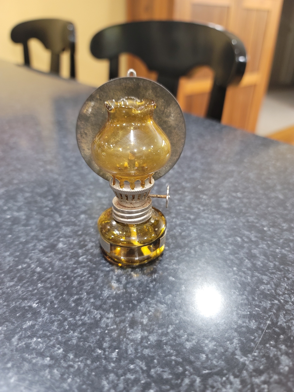 Amber Mini Oil Lamp Decorative Accent - Unbranded